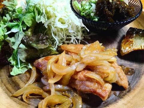 豚ヒレ肉の生姜焼き　ステーキスタイル